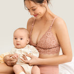 Women's Lace Nursing Bralette Cream Coffee