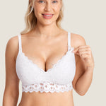 Women's Supportive Lace Nursing Bralette Snow White