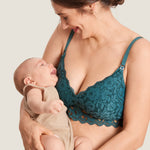 Women's Supportive Lace Nursing Bralette Spruce Green