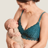 Women's Supportive Lace Nursing Bralette Spruce Green