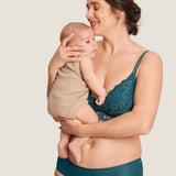 Women's Supportive Lace Nursing Bralette Spruce Green
