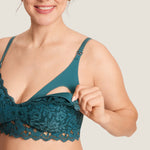 Women's Supportive Lace Nursing Bralette Spruce Green