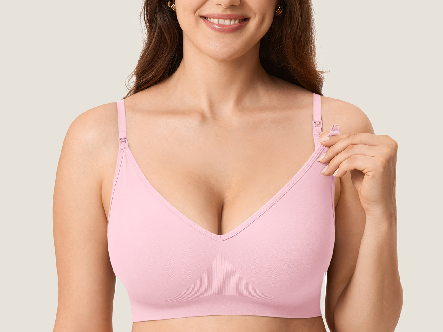 Women's Seamless Soft Knit Nursing Bra Hazelnut