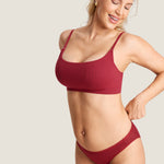Women's Ribbed Scoop Nursing Bralette Moonlight Blue