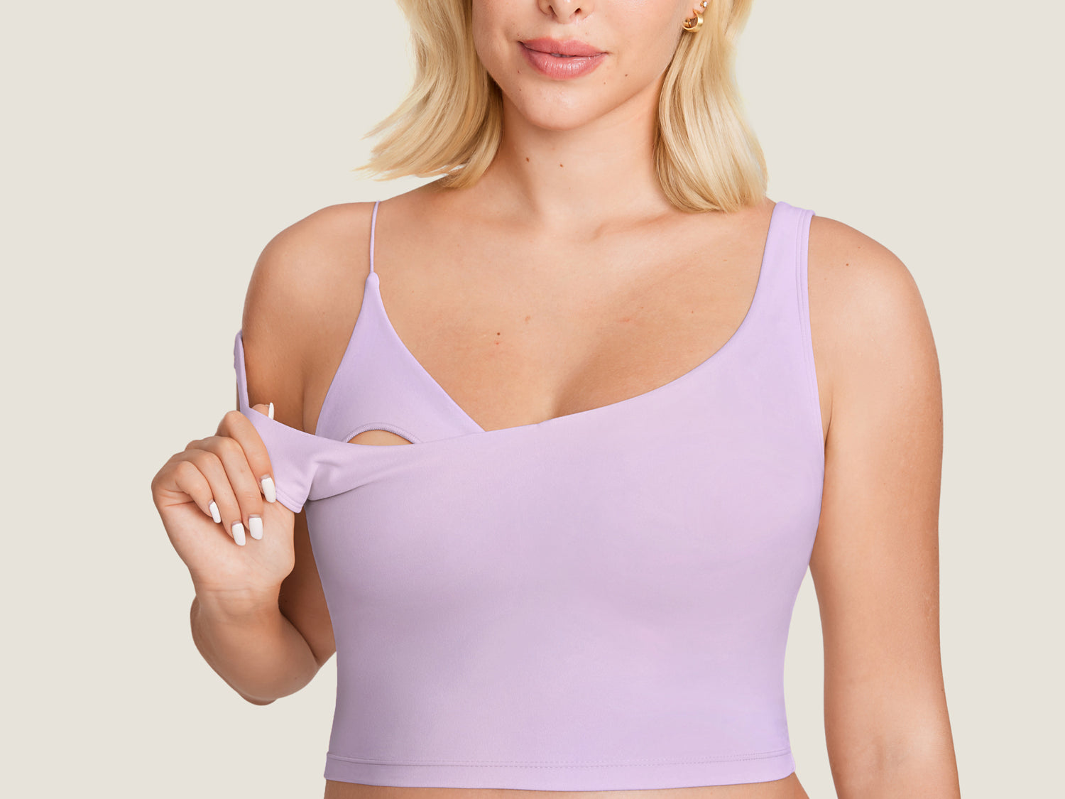 Women's V Neck Nursing Crop Tank Top Tornado