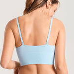 Women's Ribbed V Neck Nursing Bralette Light Glacier @model_info:MOM2