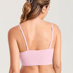 Women's Ribbed V Neck Nursing Bralette Sweet Pink @model_info:MOM3