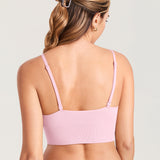 Women's Ribbed V Neck Nursing Bralette Sweet Pink @model_info:MOM3