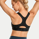 Women's Racerback Front Adjustable Sports Bra Tie Dye Smoke Ink
