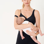 Women's V Neck Nursing Crop Tank Top Black @model_info:Tank