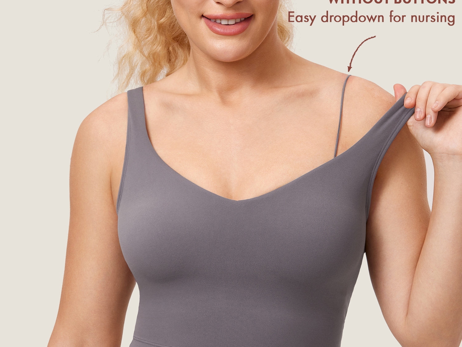 Women's V Neck Nursing Crop Tank Top Tornado @model_info:Tank