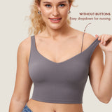 Women's V Neck Nursing Crop Tank Top Tornado @model_info:Tank