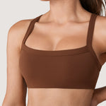 Women's Hugcurve Adjustable Square Workout Bra Mocha Cocoa