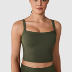 Women's Hugcurve Adjustable Longline Workout Bra Aspen Olive