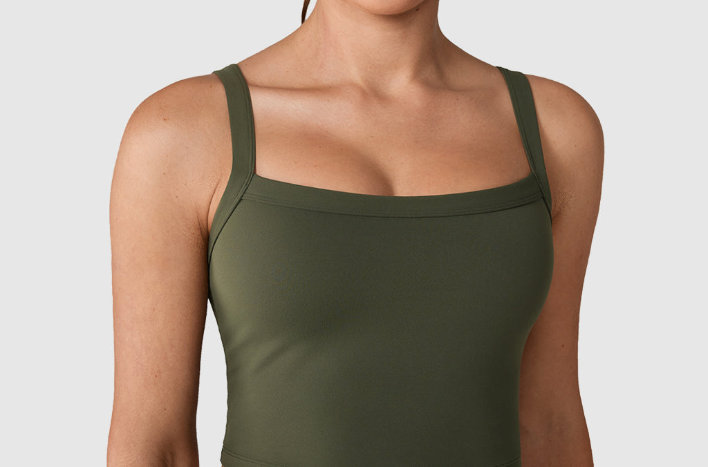 Women's Hugcurve Adjustable Longline Workout Bra Aspen Olive