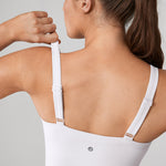Women's Hugcurve Adjustable Longline Workout Bra White