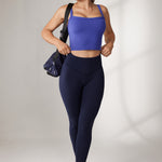 Women's Hugcurve Adjustable Longline Workout Bra Nightfall Blue