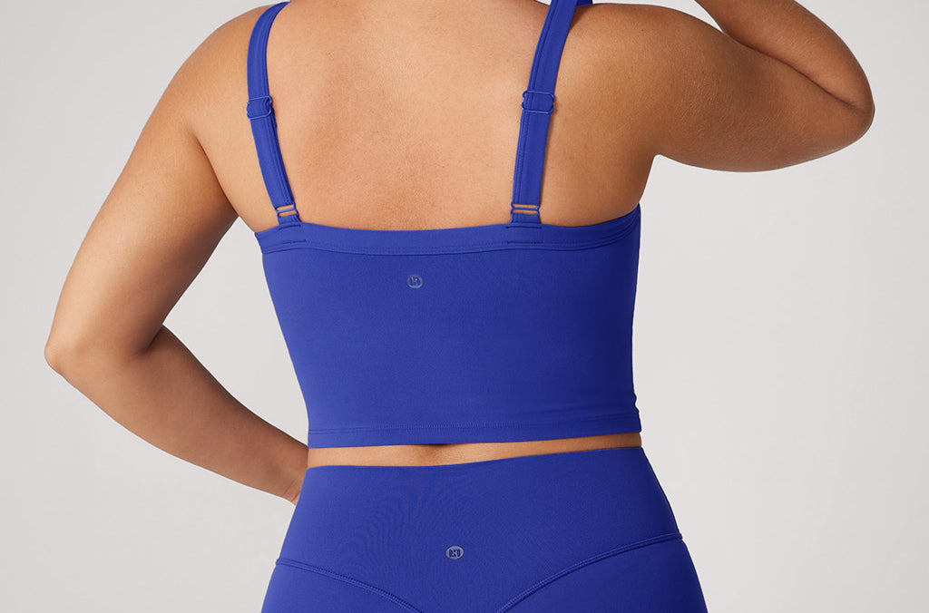Women's Hugcurve Adjustable Longline Workout Bra Royal Blues