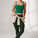 Women's Hugcurve Adjustable Longline Workout Bra Spar green