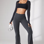 Women's Hugcurve No Front Seam Flare Leggings 31'' Graphite Grey