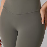 Women's Hugcurve No Front Seam Flare Leggings 31'' Smoked Green