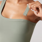Women's Hugcurve One Shoulder Tennis Dress - Detachable Strap Desert Sage