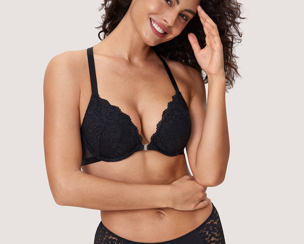 Women's Lacy Racerback Bra Black