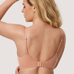 Women's T-shirt Push Up Bra Cream Coffee
