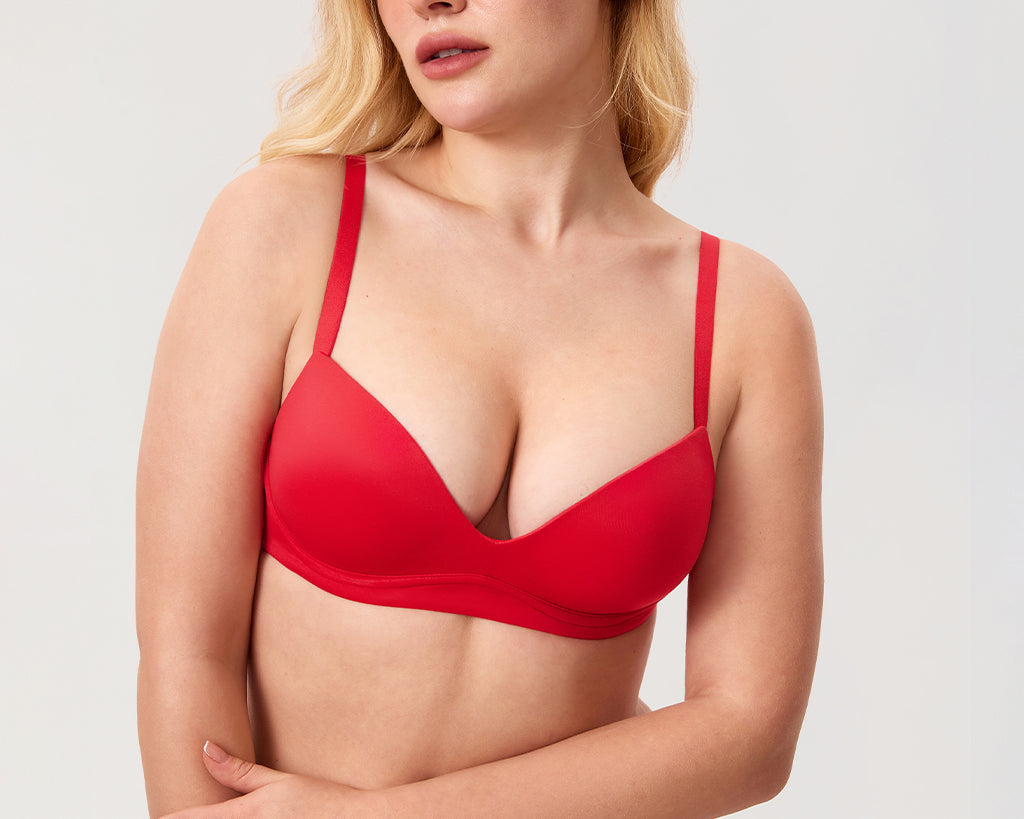 Women's Everyday Push Up Bra Deep Red