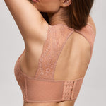 Women's Classic Lacy Mesh Bra Top Cream Coffee @model_info:ES2