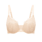 Women's Lacy Plunge Push Up Bra Beige