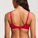 Women's Sexy Mesh Underwire Balconette Bra Lipstick Red