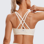 CRZ YOGA Women's Cross Back Sports Bra Black