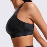 CRZ YOGA Women's Cross Back Sports Bra Magenta Purple