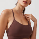 CRZ YOGA Women's Y Back Sports Bra Taupe