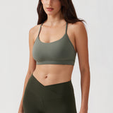 CRZ YOGA Women's Y Back Sports Bra Taupe