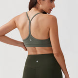 CRZ YOGA Women's Y Back Sports Bra Taupe