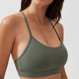 CRZ YOGA Women's Y Back Sports Bra Taupe