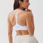 CRZ YOGA Women's Y Back Sports Bra White
