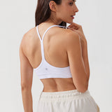 CRZ YOGA Women's Y Back Sports Bra White