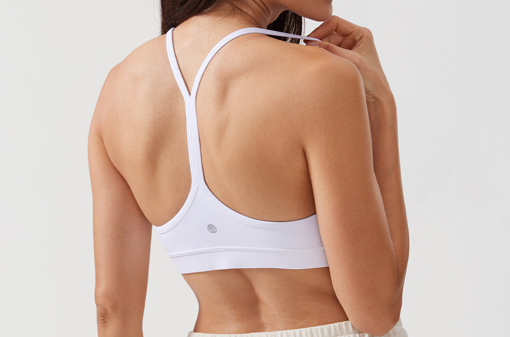 CRZ YOGA Women's Y Back Sports Bra White