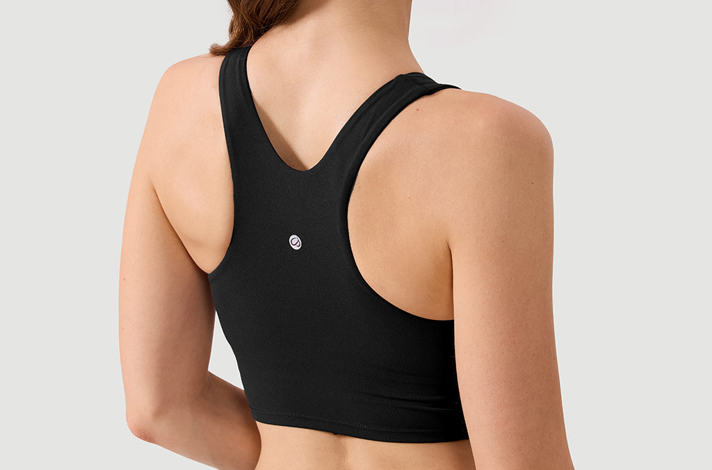 Women's Racerback Longline Sports Bra Taupe