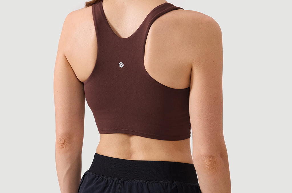 Women's Racerback Longline Sports Bra Taupe