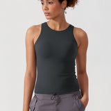 Women's Waist Length Racerback Tank Top Melanite