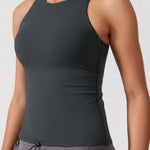 Women's Waist Length Racerback Tank Top Melanite