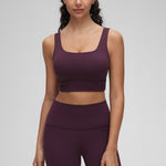 CRZ YOGA Women's U Back Sports Bra Deep Purple