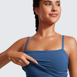 CRZ YOGA Women's Adjustable Longline Sports Bra Black
