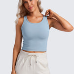 CRZ YOGA Women's Double Lined Tank Top Black
