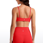 CRZ YOGA Women Butterluxe Square Neck Cami Padded Mini Bra Cambric Blue