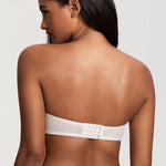 Women's Eyelash Lace Strapless Bra Coconut White